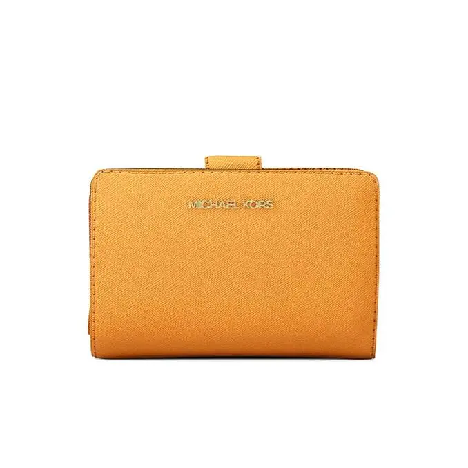 Michael Kors Medium Crossgrain Leather Wallet Radiant Orange