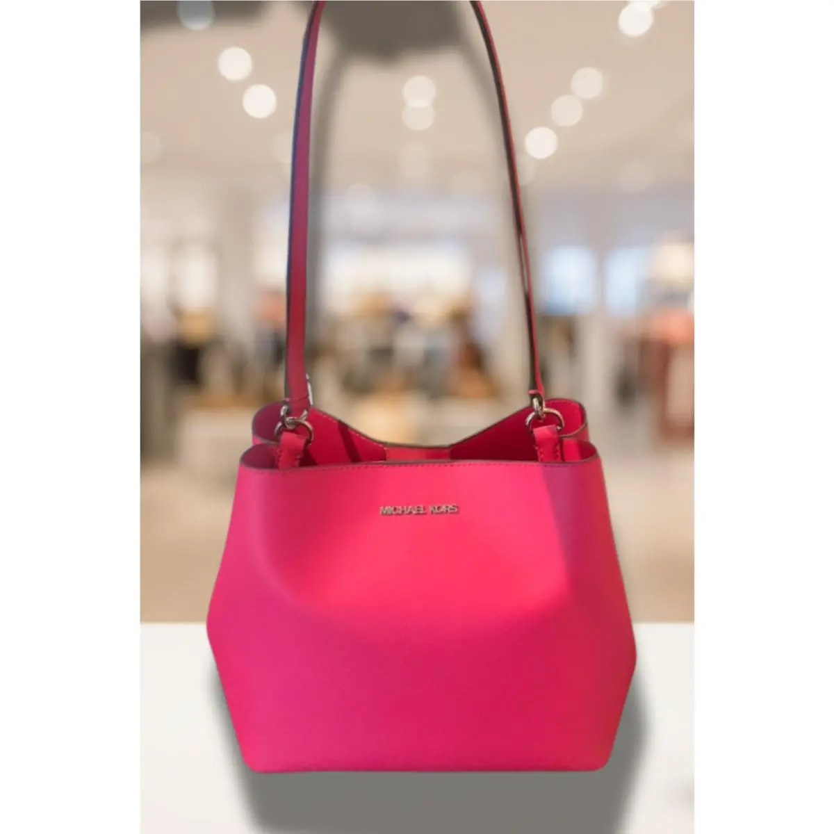 MK Pratt Small Handbag Purse Shoulder Messenger Bag Pink Crossbody by Michael Kors