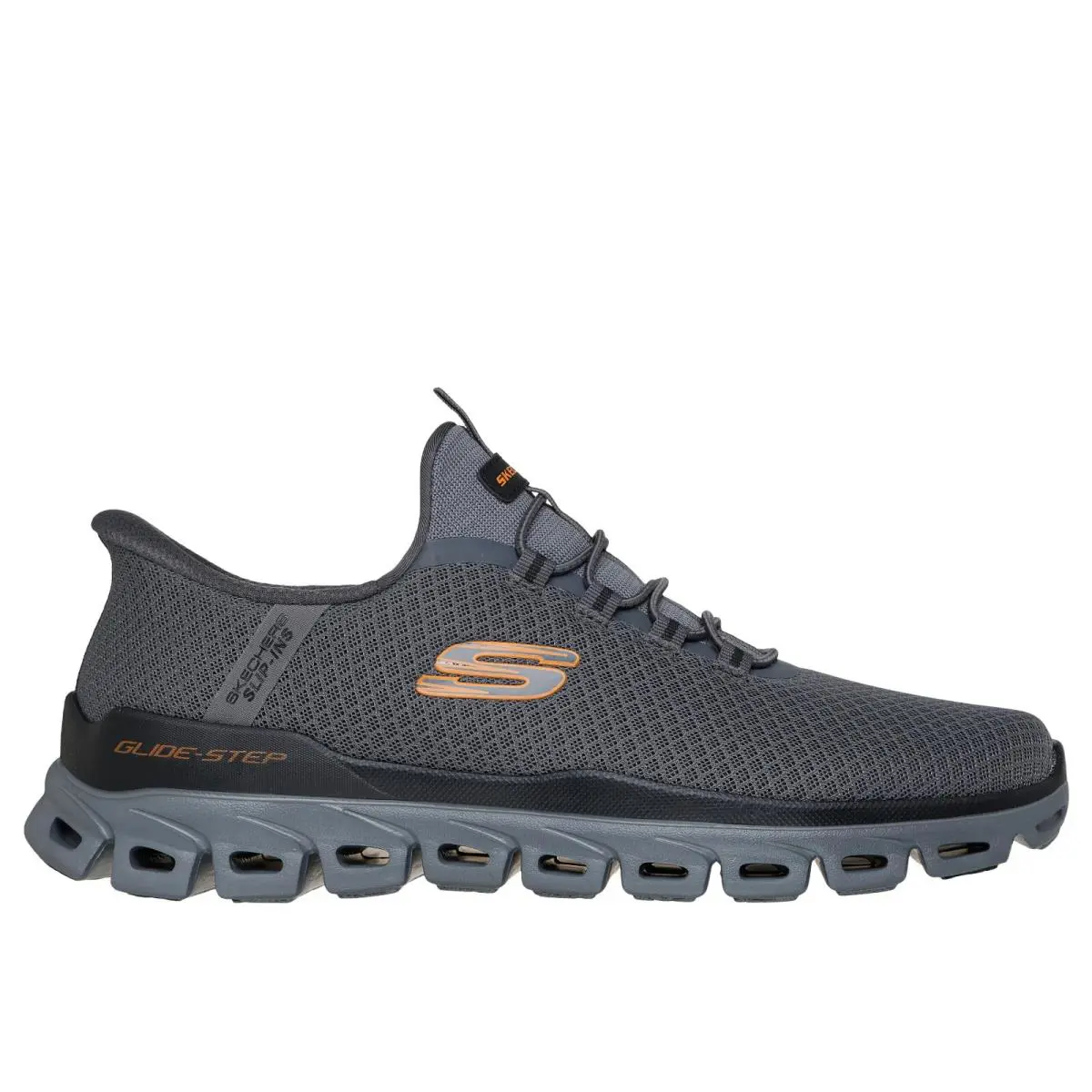 Skechers Shoes Men Comfort Sport Slip Ins Glide Step Charcoal Memory Foam 233010 - Gray