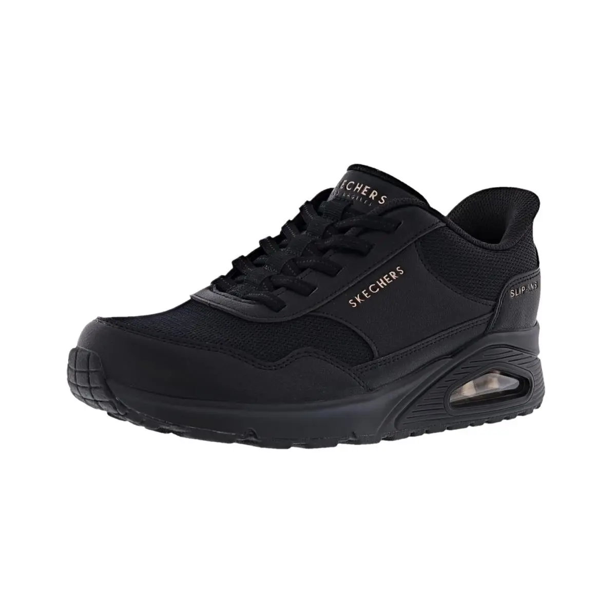 Skechers Women`s Slip-ins: Uno - Banksia 177117/BBK Medium Width Sneakers - BLACK / BLACK