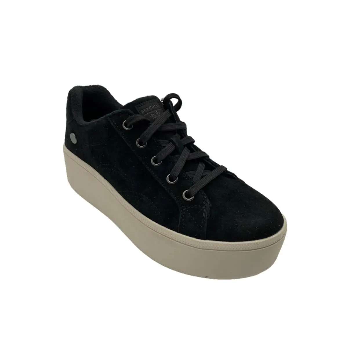 Martha Stewart x Skechers Suede Lace-up Sneakers Plateau Black