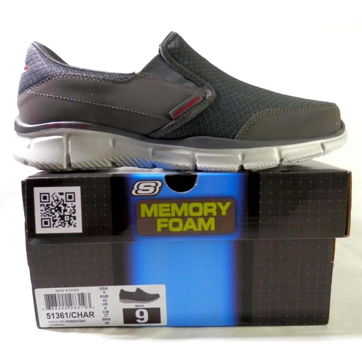 Skechers Shoes Men Slip On Sport Comfort Char Memory Foam Soft 51361 Size 9