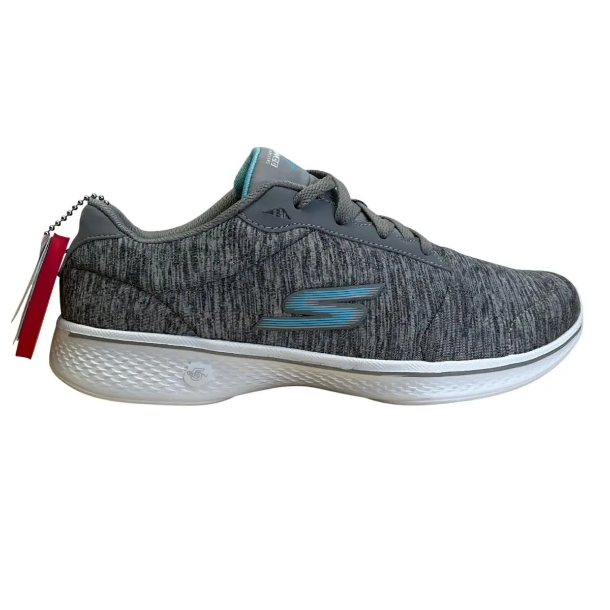 Skechers Women’s Gray Blue Go Walk 4 Goga Max Sneakers Size 6.5 Wide