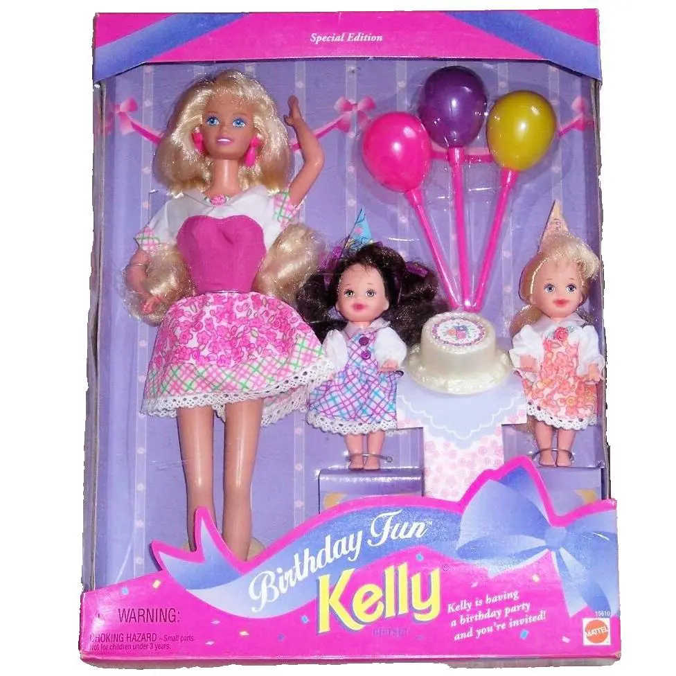 Barbie Kelly Doll 1996 Birthday Fun Gift Set Mib Special Edition Vintage Retired