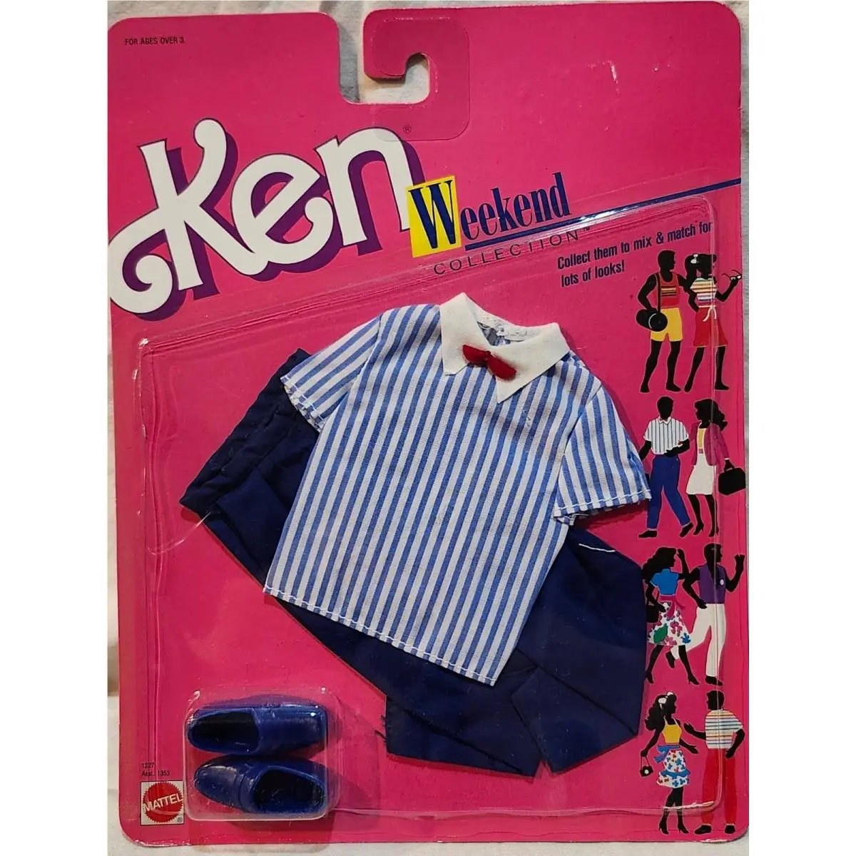 Ken Weekend Collection Blue Pant Shirt Shoe 1327-1353 Nip 1988 Vtg Barbie Outfit