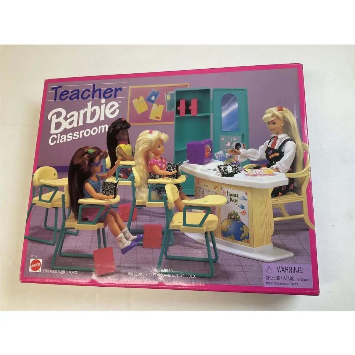 Vintage 1998 Barbie Classroom Mattel 1998 W/chalkboard Nice Condition