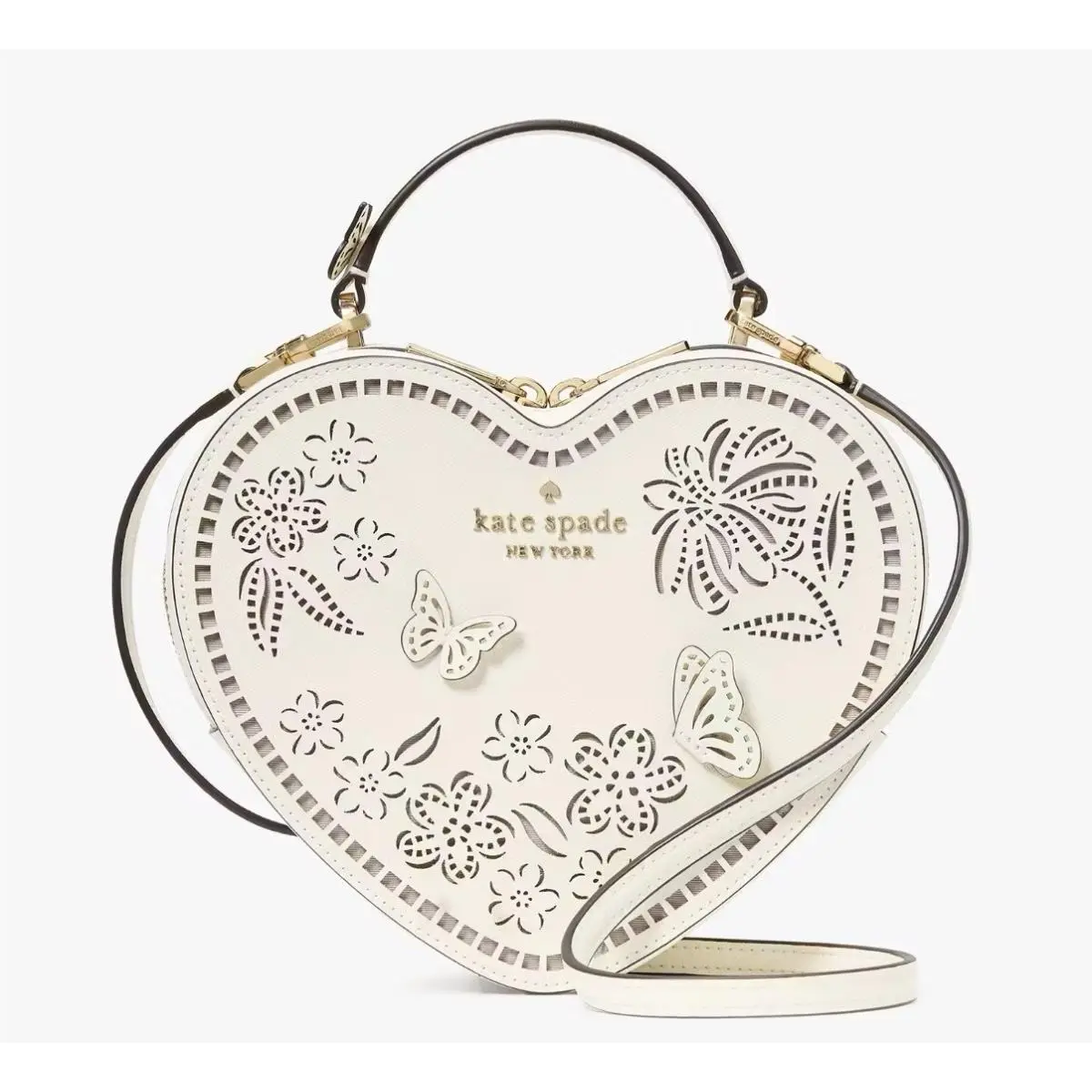 Kate Spade Leather Love Shack Perforated Heart Crossbody Purse