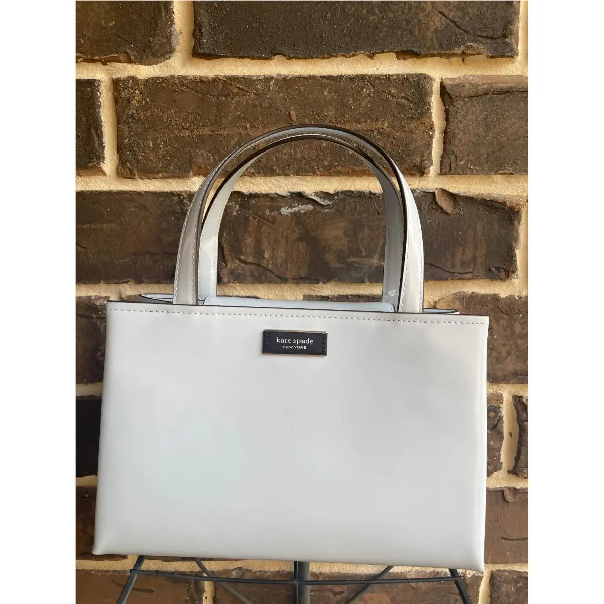 Kate Spade Sam Icon Leather Small Tote Bag Light Pale Blue