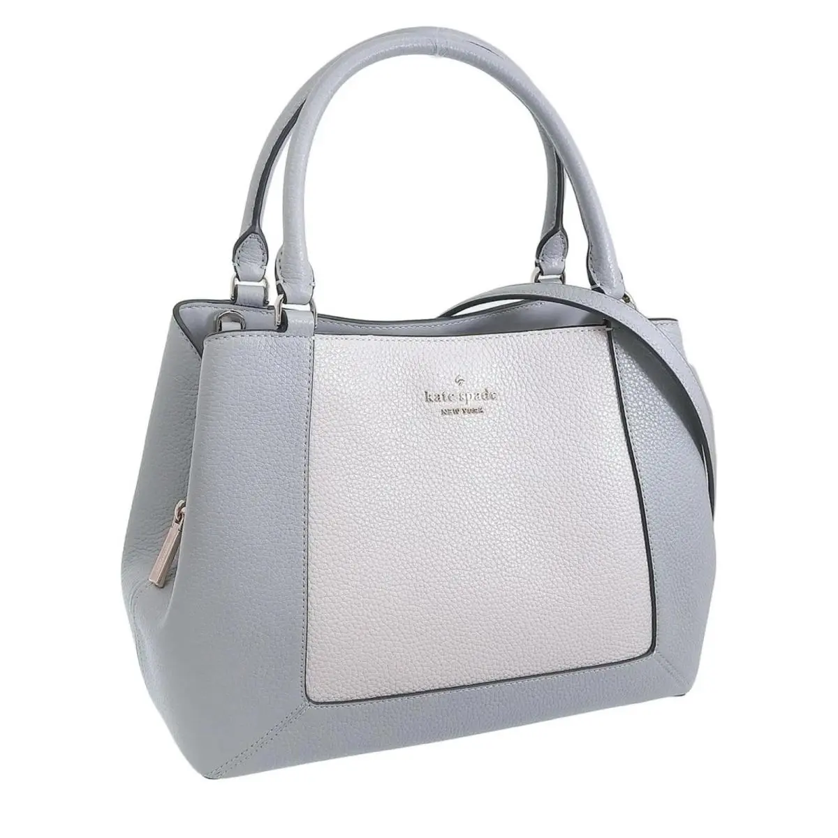 Kate Spade Handbag Leather Satchel Crossbody Color Block KH440 020 Mountain Gray