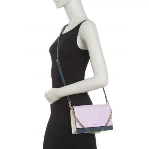 Kate Spade Cameron Convertible Cross-body Flap Bag Lilac Blue Saffiano Leather