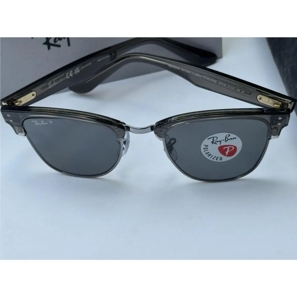 Ray-ban RB0504S 670781 Clubmaster Reverse Gunmetal/polar Grey Sunglasses 51 by Ray-Ban