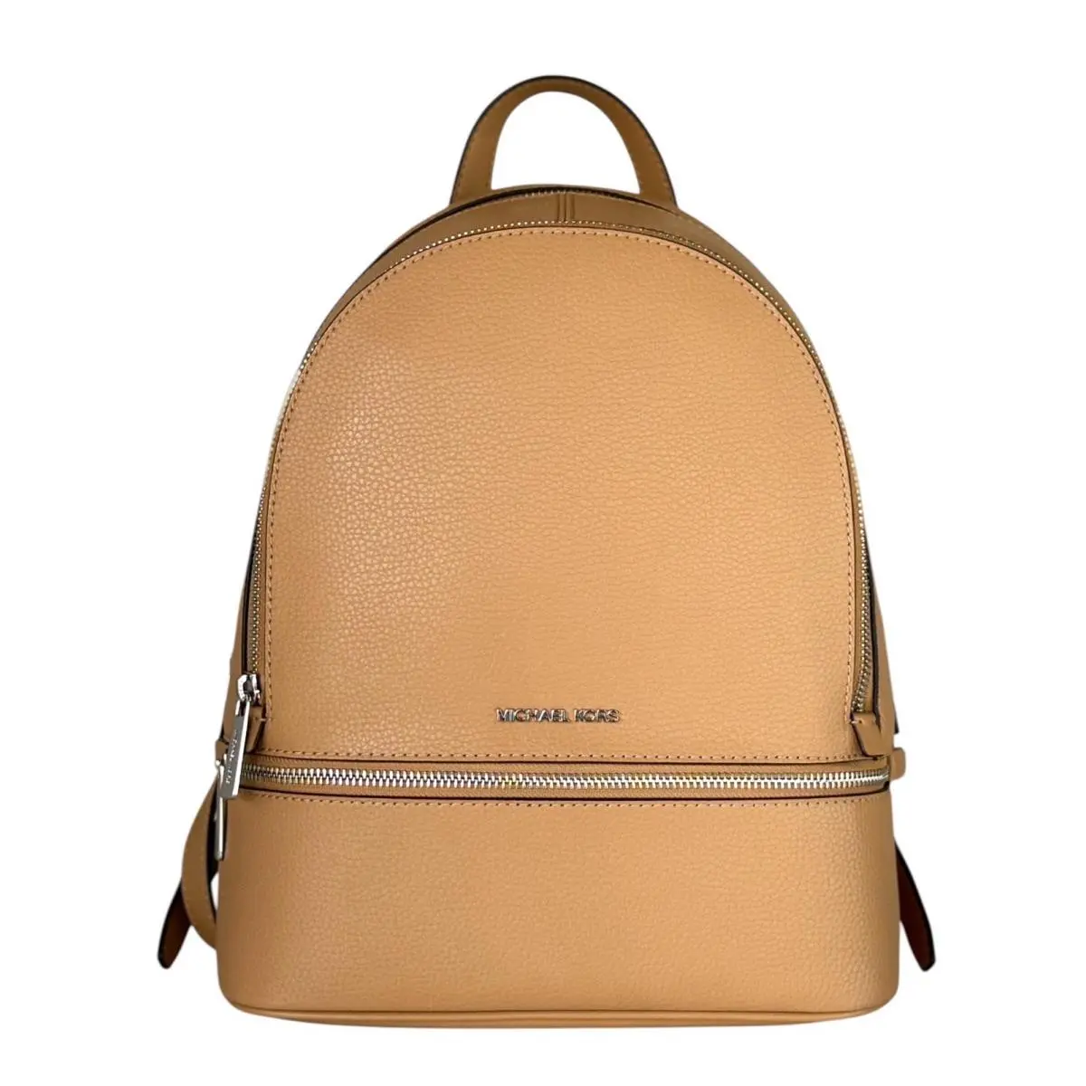 Michael Kors Rhea Medium Zip Leather Backpack Peanut