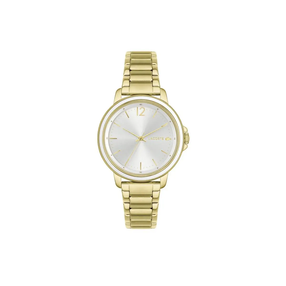 Lacoste Slice Women s Yellow Gold Plated White Dial 38mm Watch 2001221