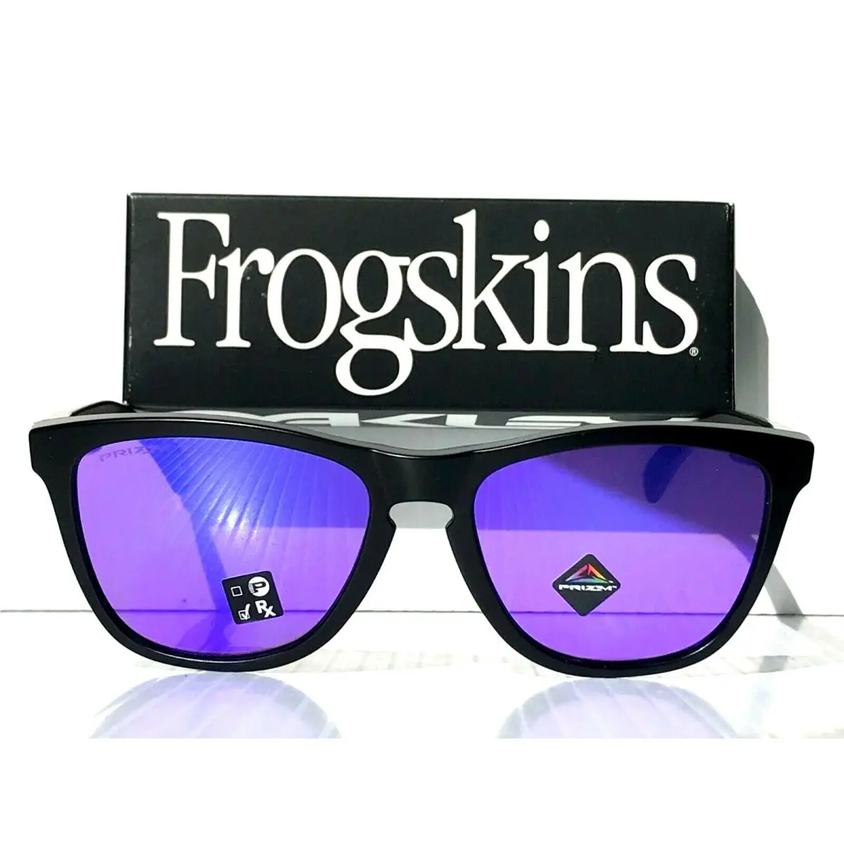 Frogskins Black Matte w Prizm Purple Violet Iridium Sunglass 9013-H6 by Oakley