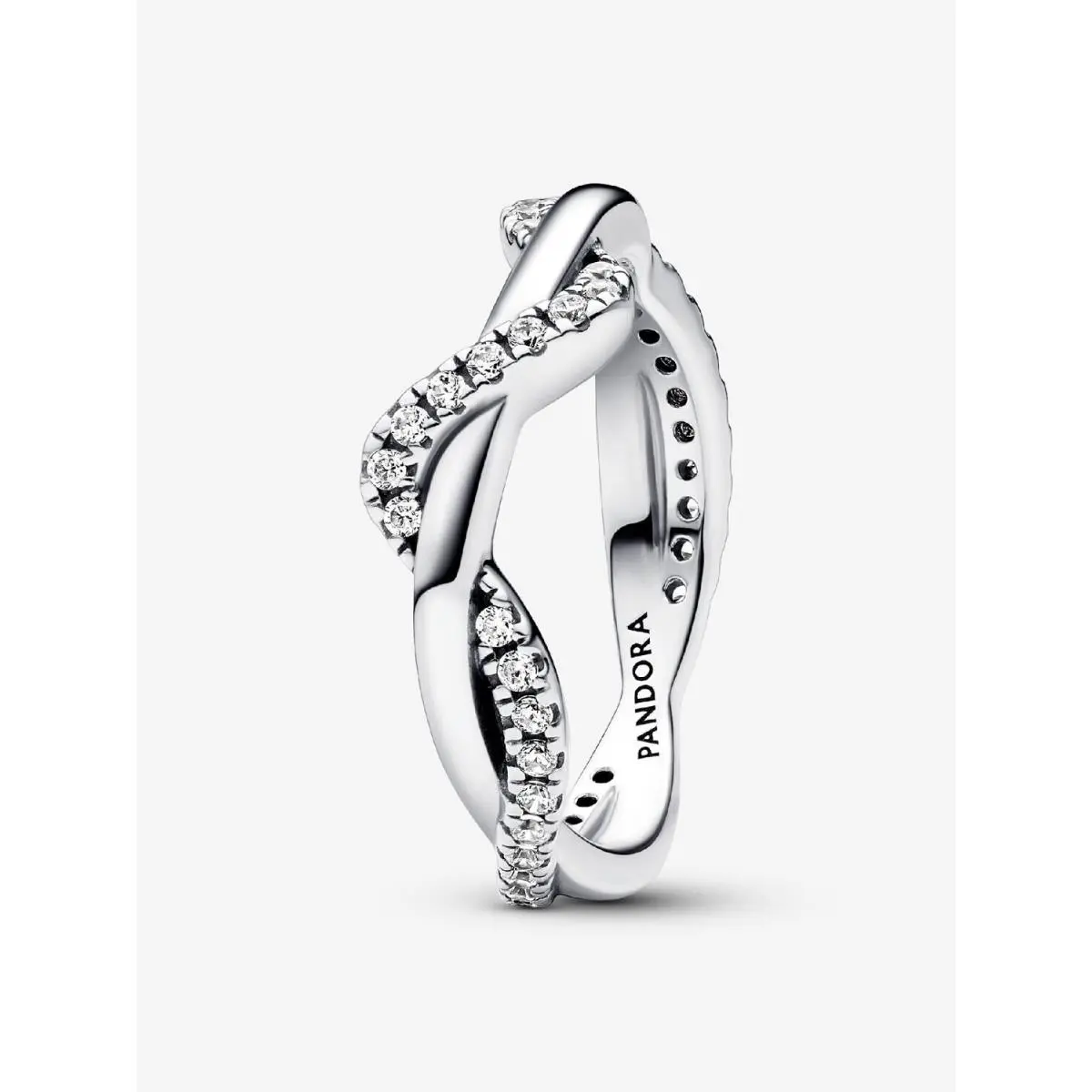 Pandora Sparkling Intertwined Wave Ring-193098C01-52 SIZE6