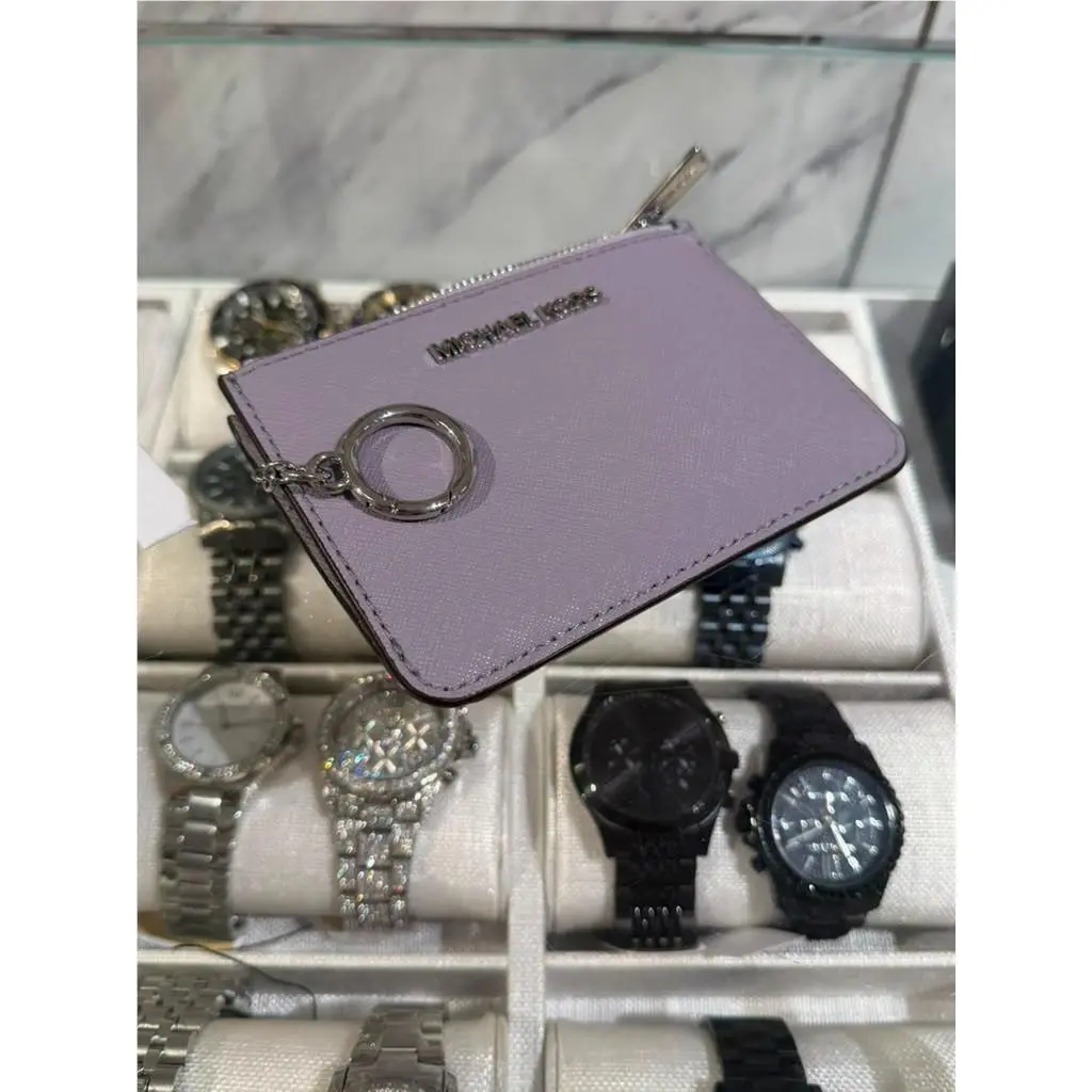Michael Kors Jet Set Travel Womens Small Coin Pouch ID Key Holder Wallet Lilac