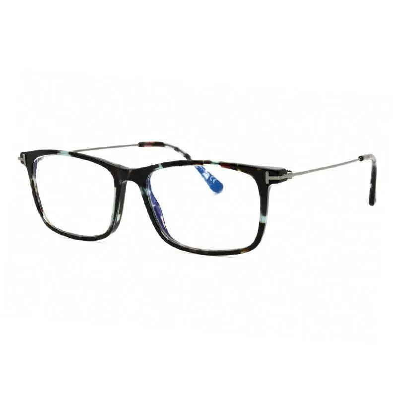 Tom Ford FT5758-B 055 Dark Teal Havana/dark Ruthenium/blue-light Block Lens