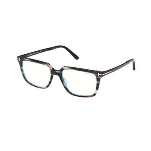 Tom Ford FT6039 B 056 Coloured Havana Blue Filter Rectangle Men`s Eyeglasses