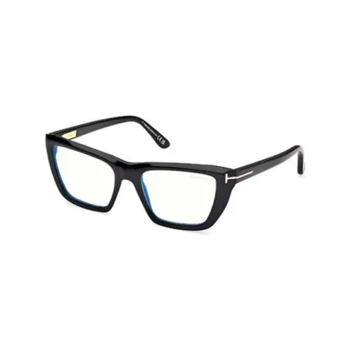 Tom Ford FT6047-B 001 Shiny Black Blue Filter Cat Eye Women`s Eyeglasses