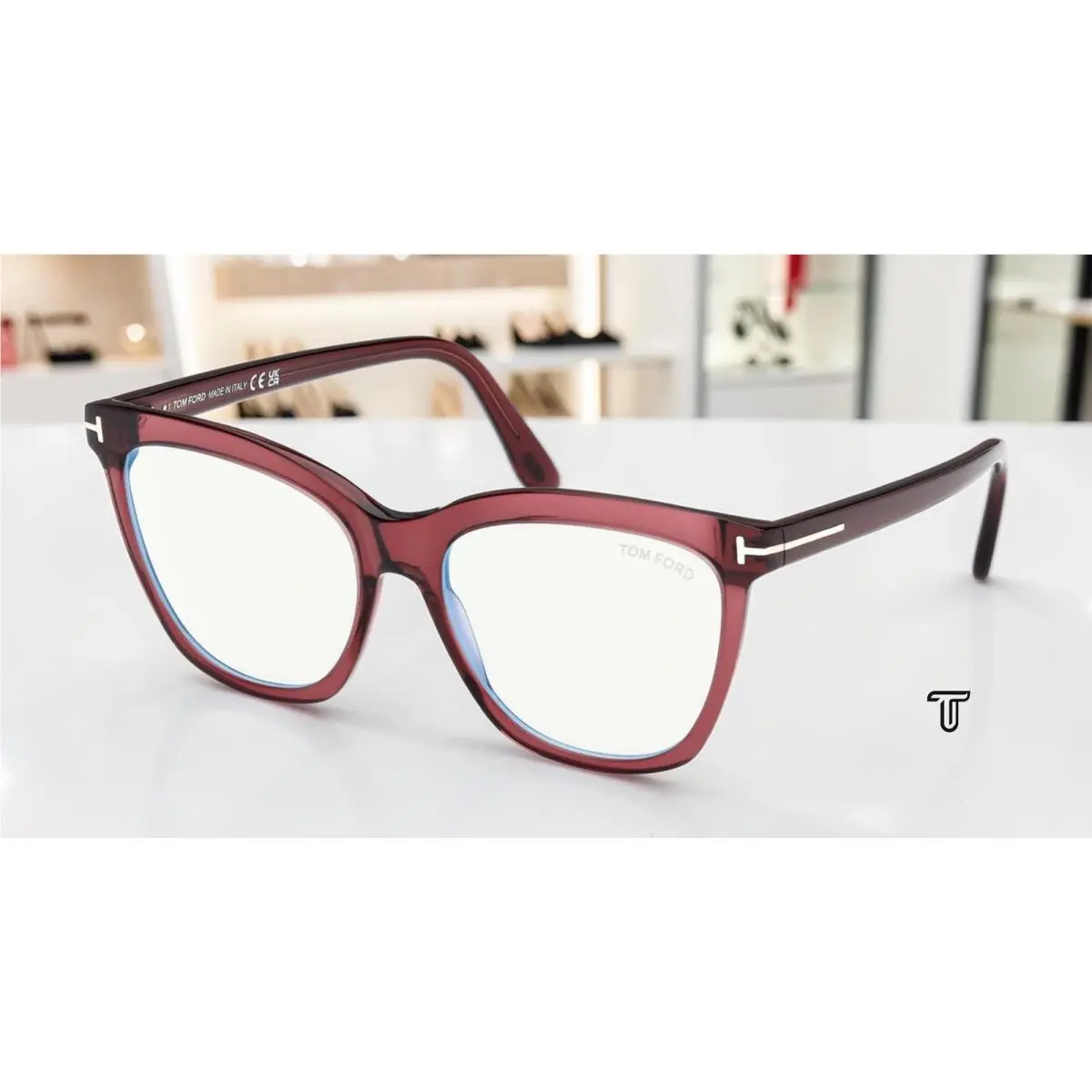 Tom Ford FT6042 B 069 Shiny Bordeaux Demo Lens 54 mm Women`s Eyeglasses