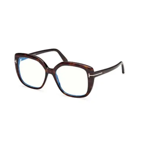 Tom Ford FT6043-B 052 Dark Havana Blue Filter Square Women`s Eyeglasses
