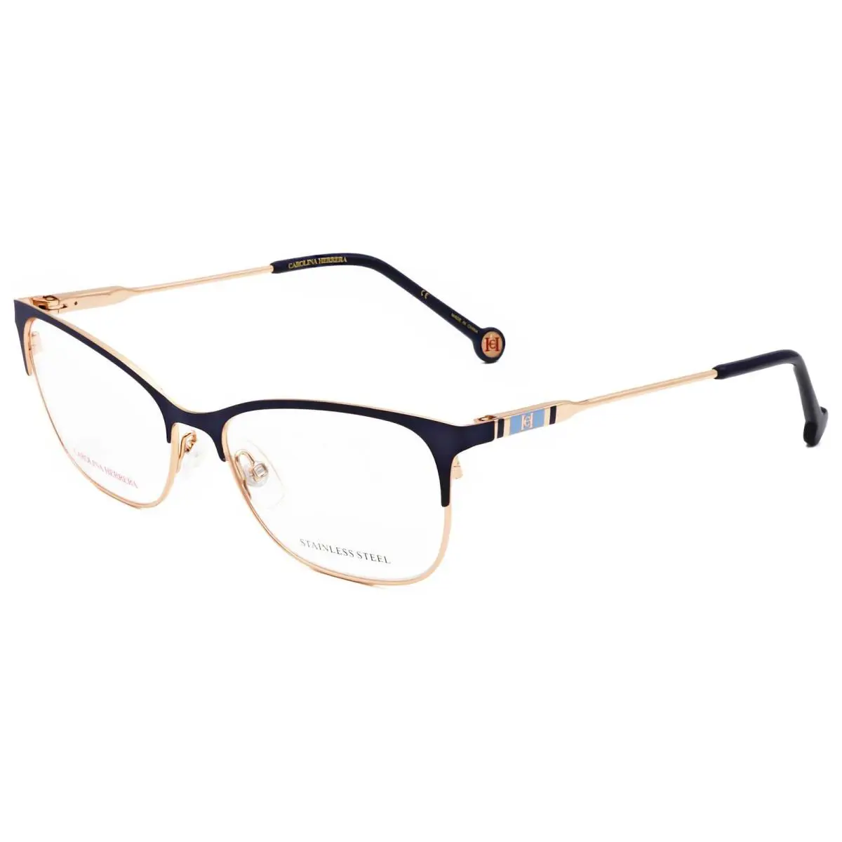 Carolina Herrera Women`s Cat-eye 53mm Eyeglasses Frames Gold Blue CH0074-LKS