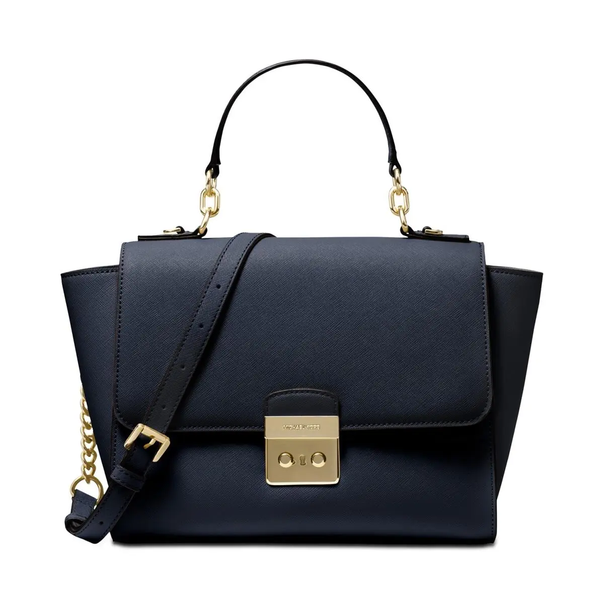 Kors Brandi Top Handle Satchel Admiral Blue/gold