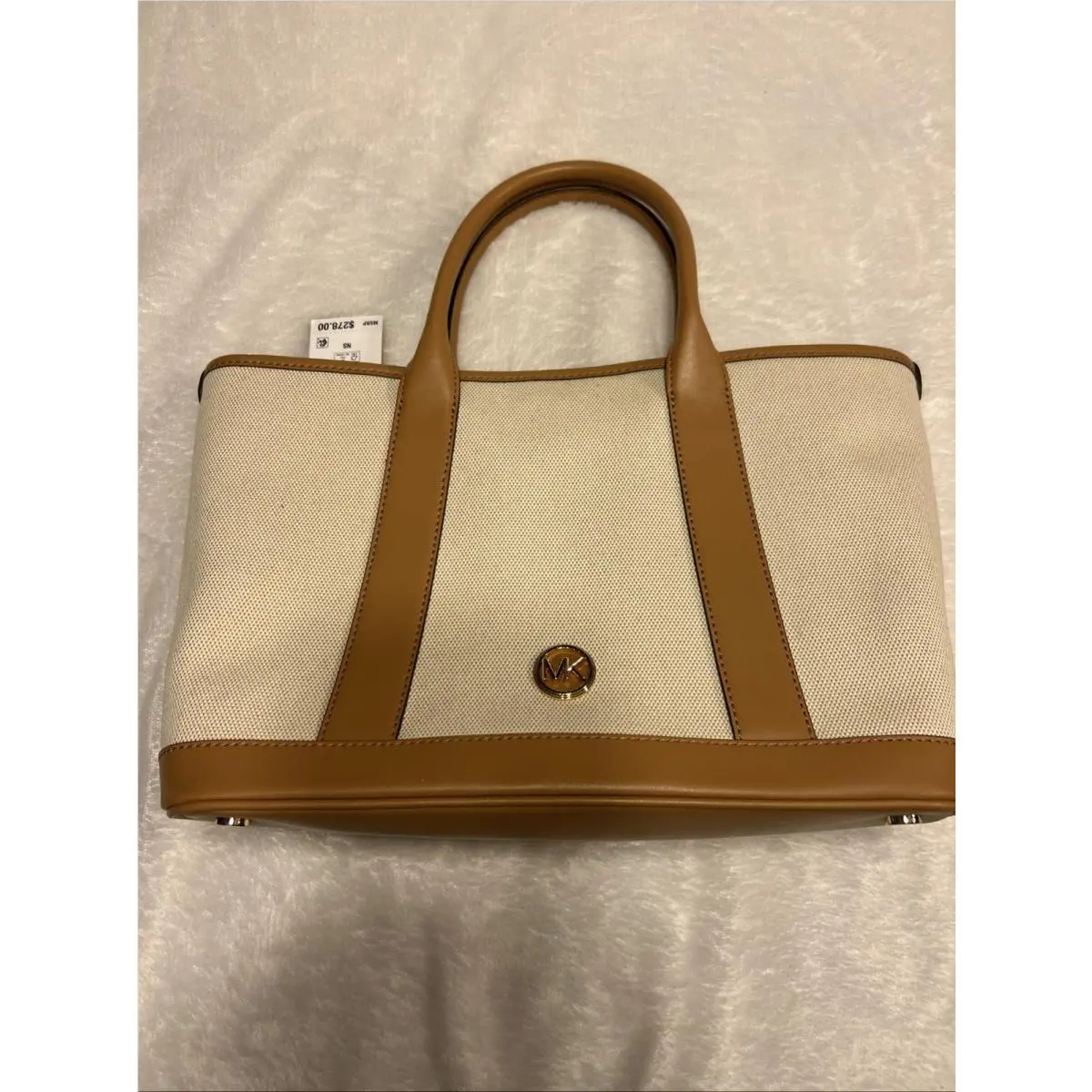 Michael Kors Shoulder Bag Shopper Luisa MD Satchel Natural P. Peanut