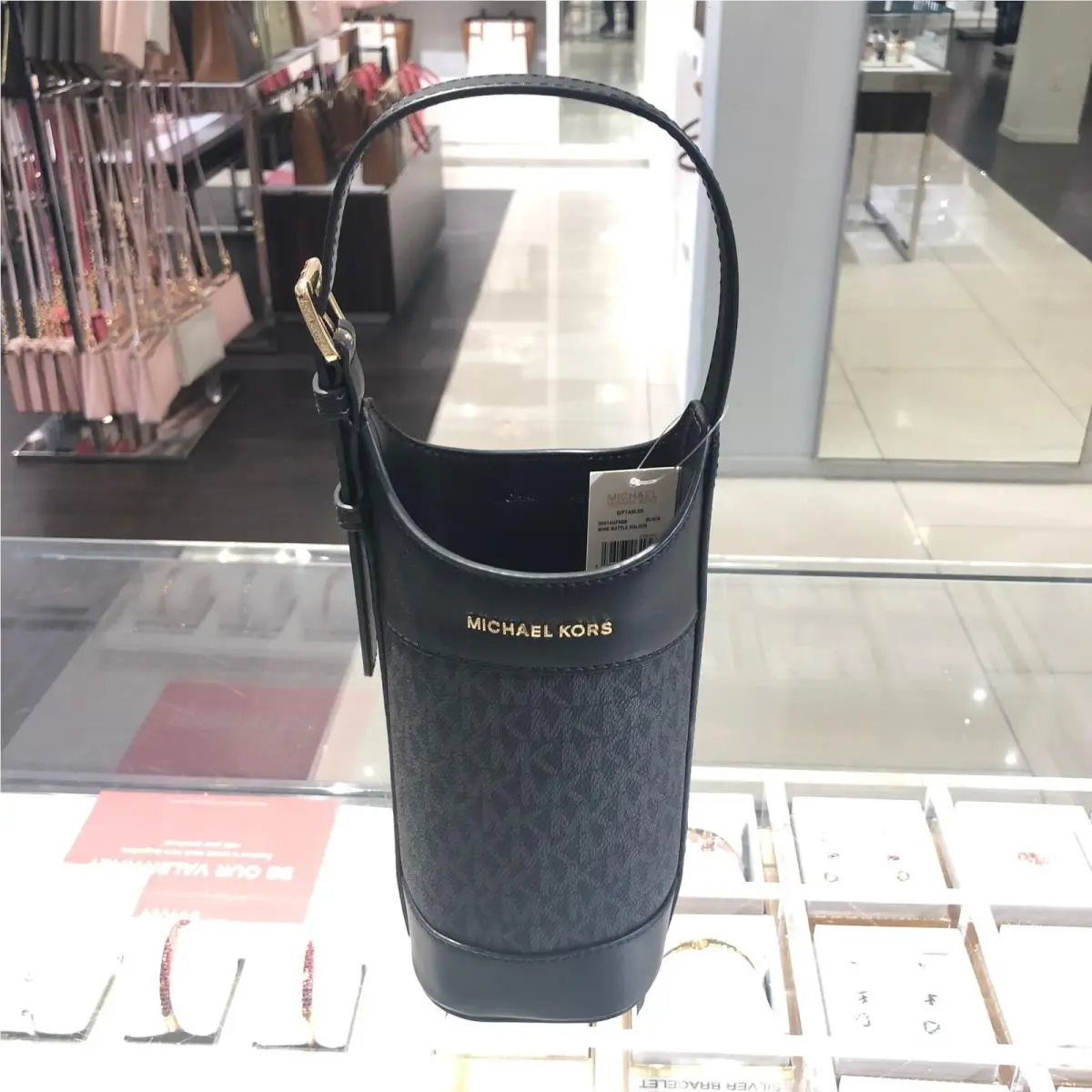 Michael Kors Purse Handbag/water Wine Bottle Holder Black MK
