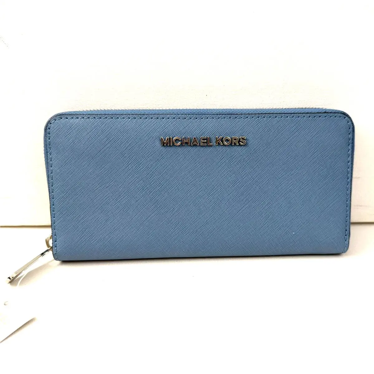 Michael Kors Jet Set Travel Large Continental Zip Around Wallet Sky Blue