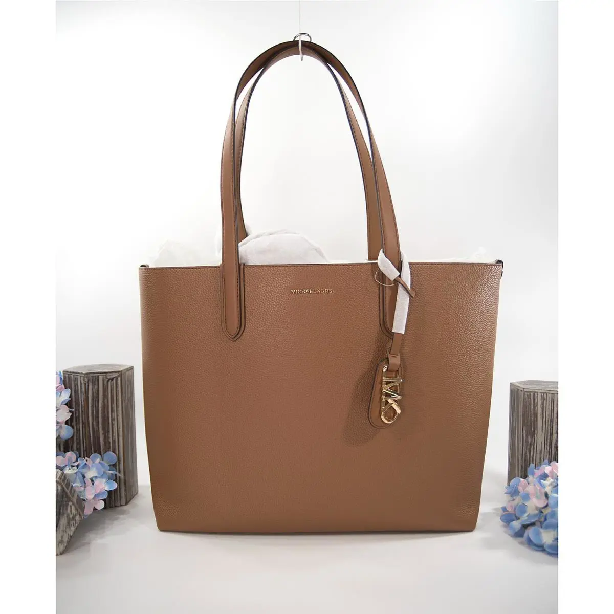 Michael Kors Luggage Brown Leather Eliza XL Extra Large Tote Bag