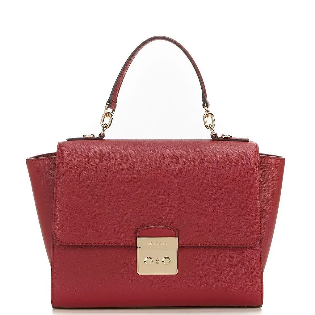 Kors Brandi Top Handle Satchel Maroon/gold