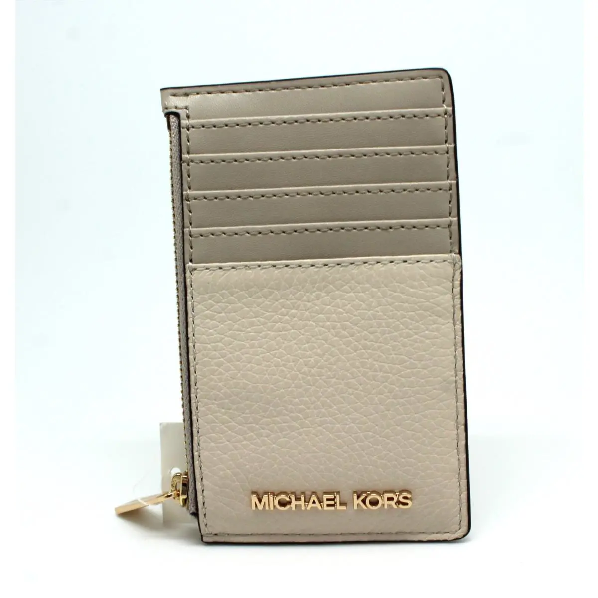 Michael Kors Jet Set Travel Medium Card Case/ ID Card Wallet In Light Cream