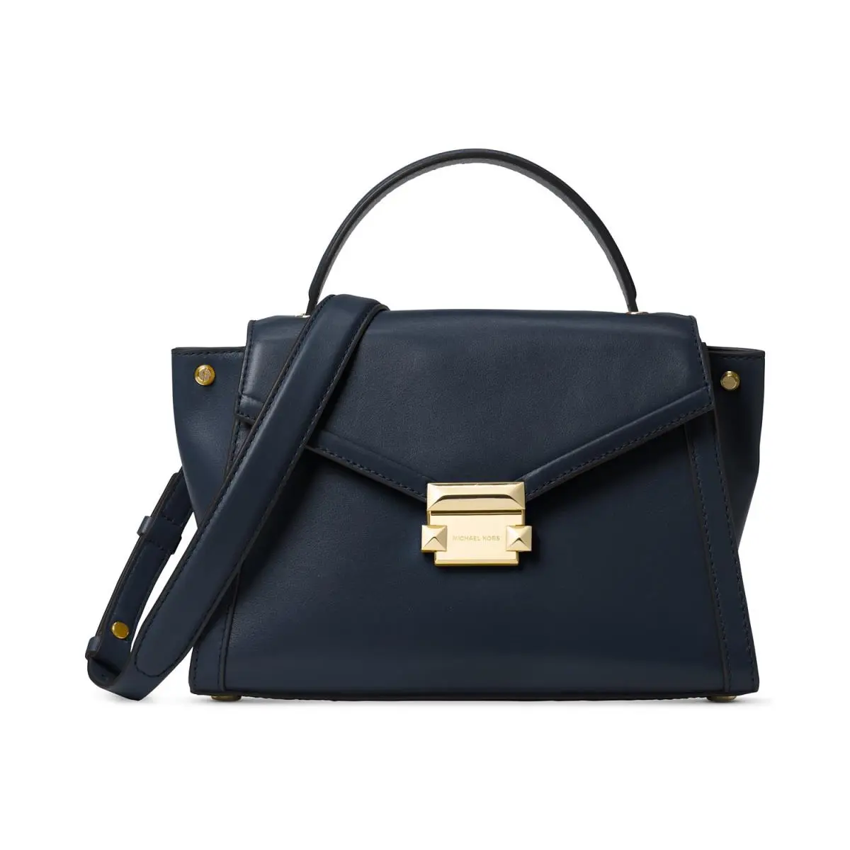 Kors Whitney Polished Leather Top Handle Satchel Admiral/gold