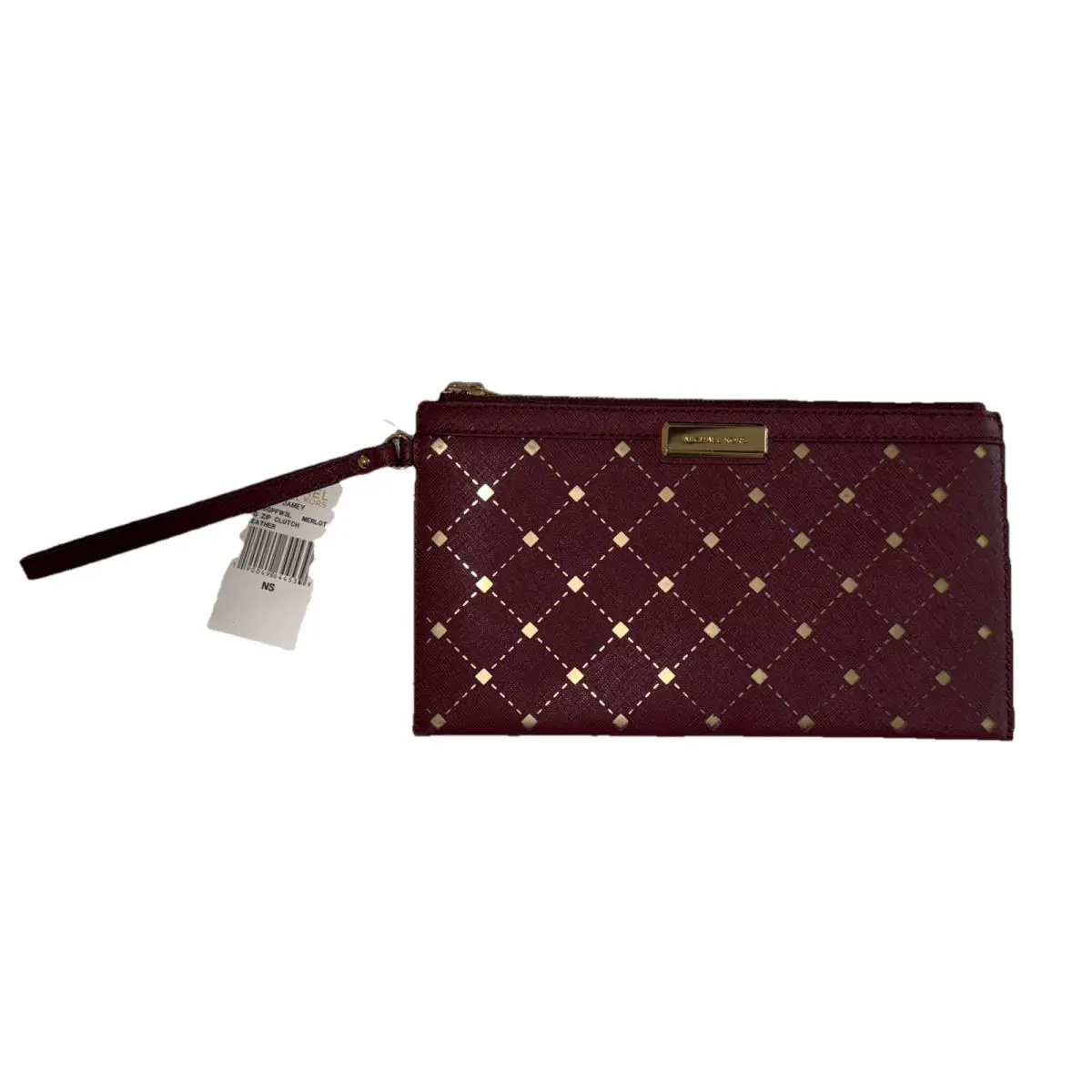 Michael Kors Jamey Clutch Wristlet Merlot Leather