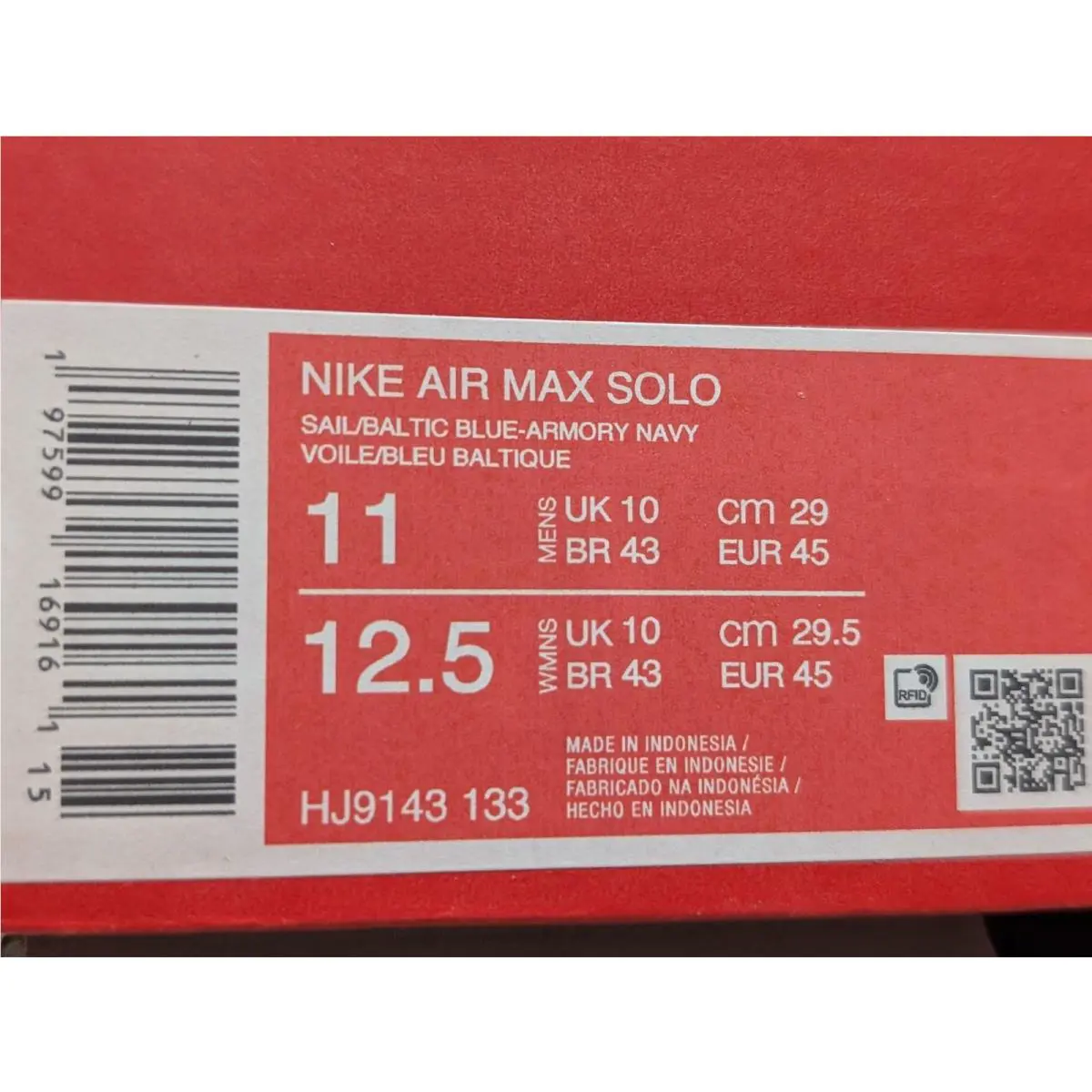 Nike shoes - Nike Air Max Solo - Air Max Solo - HJ9143-133 - Sail/Baltic Blue/Navy 9
