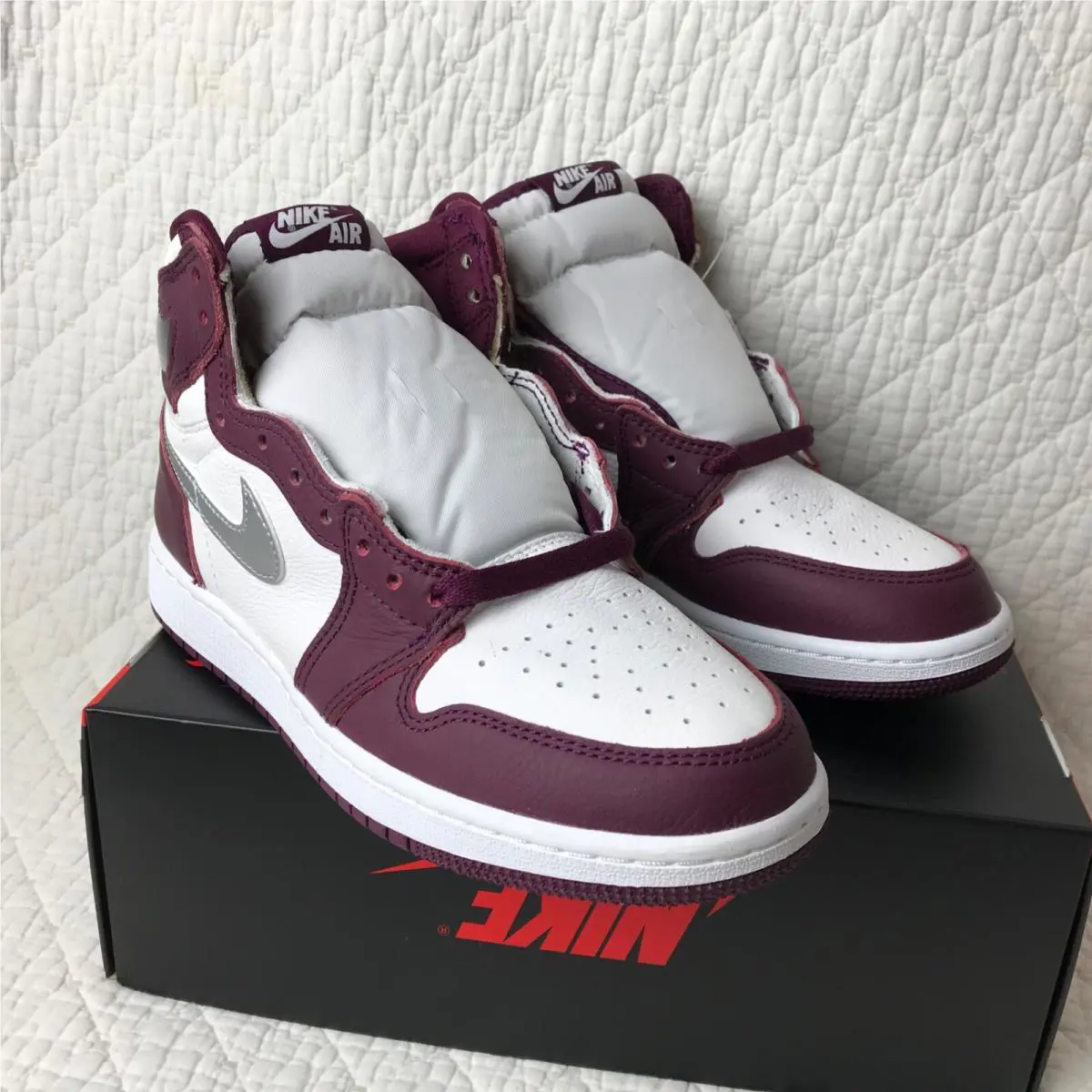 Nike shoes - Air Jordan 1 - Air - 575441-611 - Bordeaux/Metallic Silver White 8