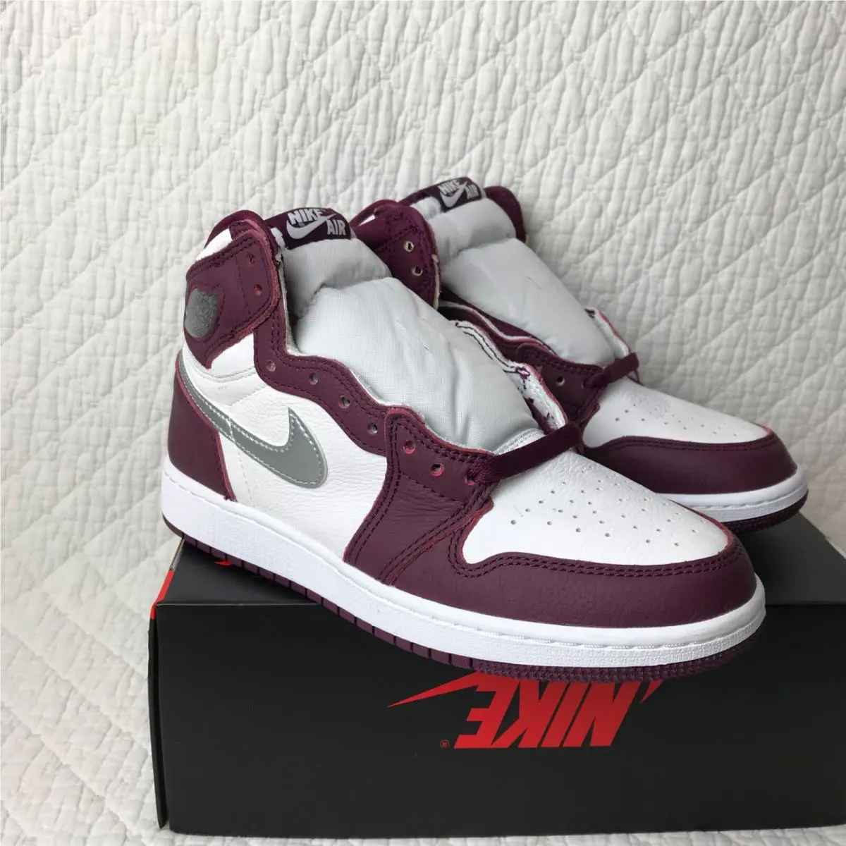 Nike shoes - Air Jordan 1 - Air - 575441-611 - Bordeaux/Metallic Silver White 7