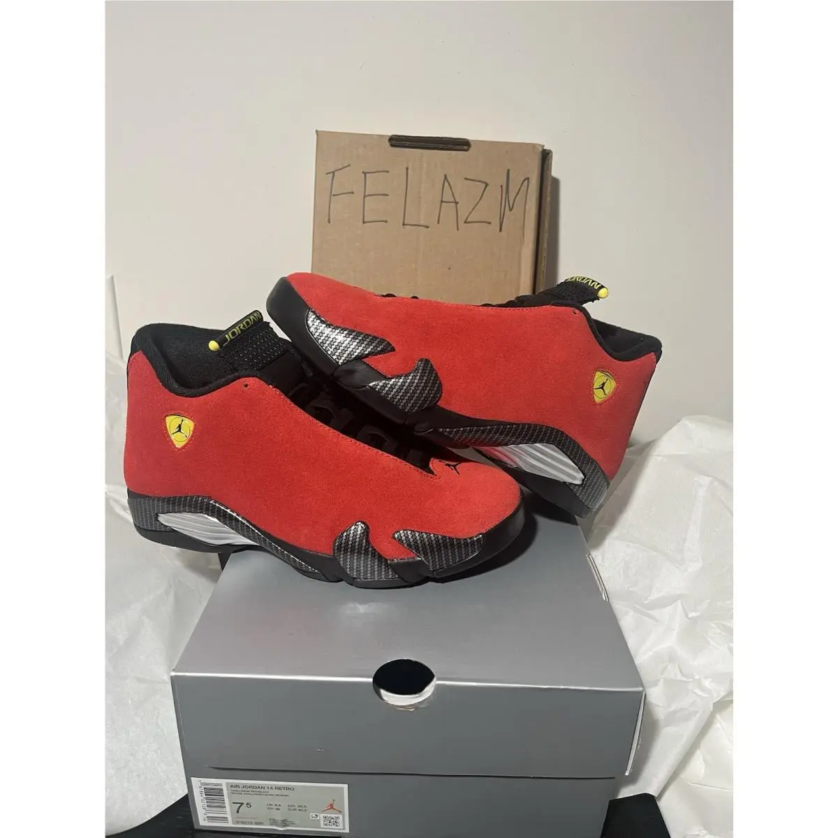 2025  Air Jordan 14 Retro “ferrari” Challenge Red IF5015-600 Mens SZ 7.5 by Nike