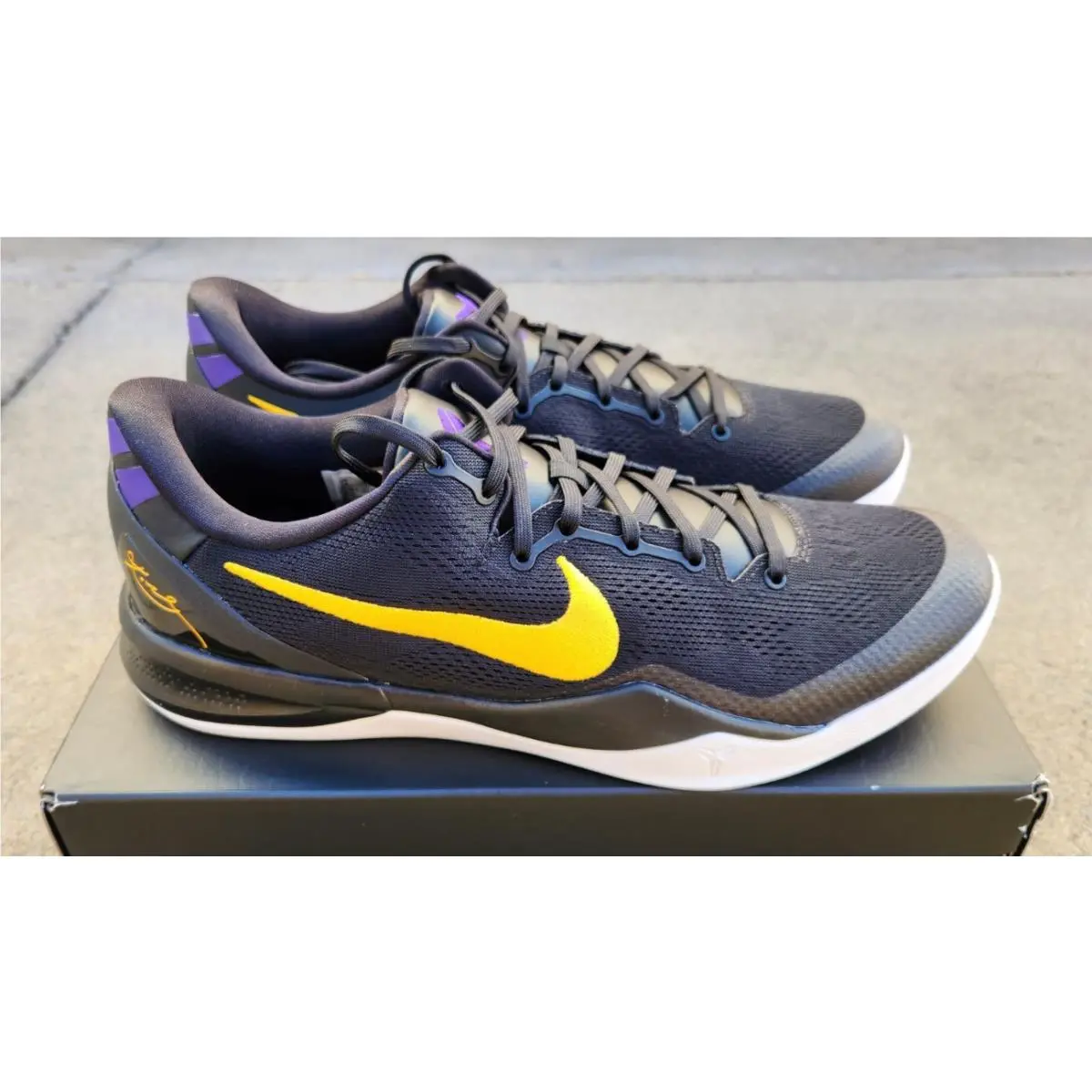 Nike Kobe 8 Viii Protro Lakers Away Black Gold Size 14 HF9550-001