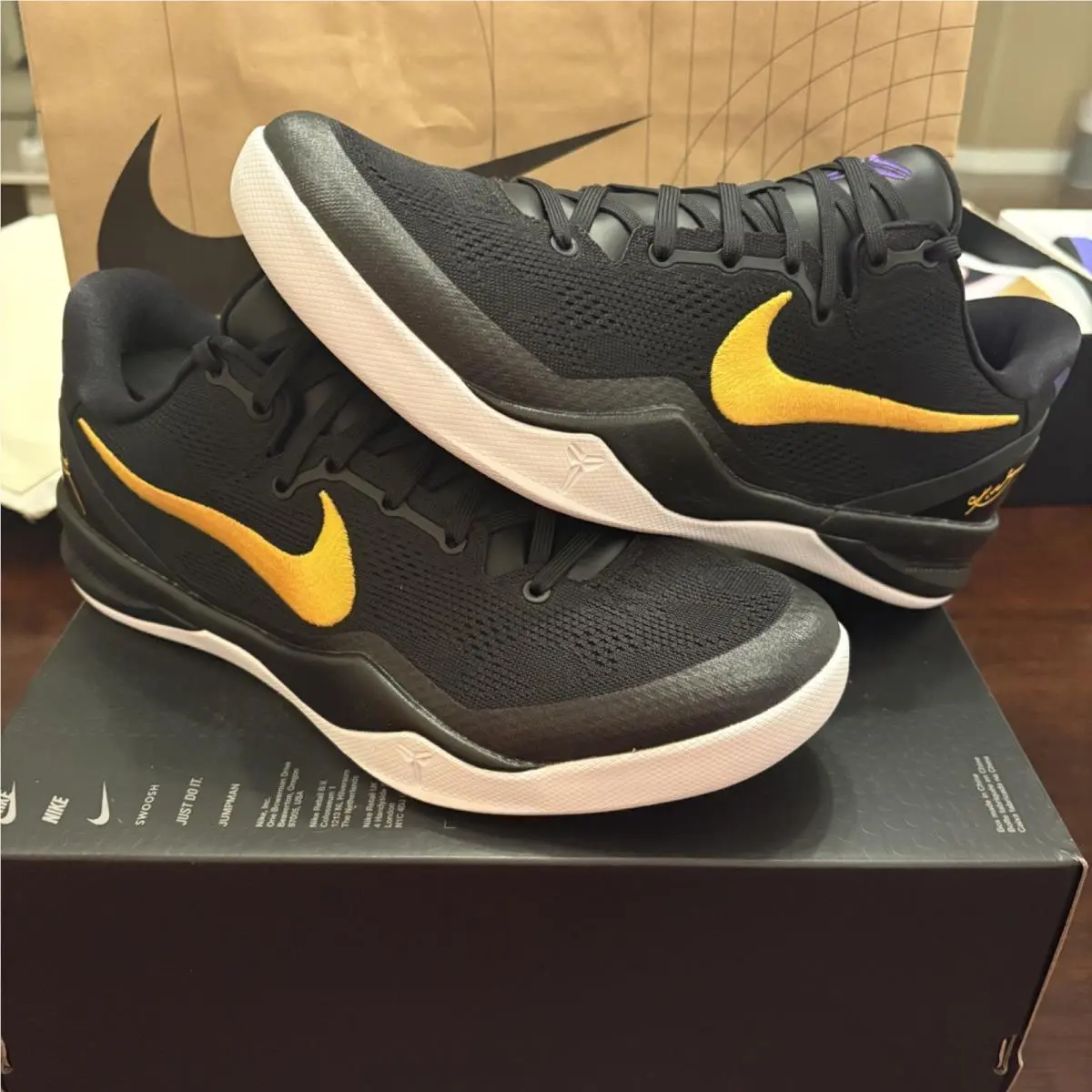 Men`s Size 11.5  Kobe 8 Protro “lakers Away” HF9550-001 by Nike