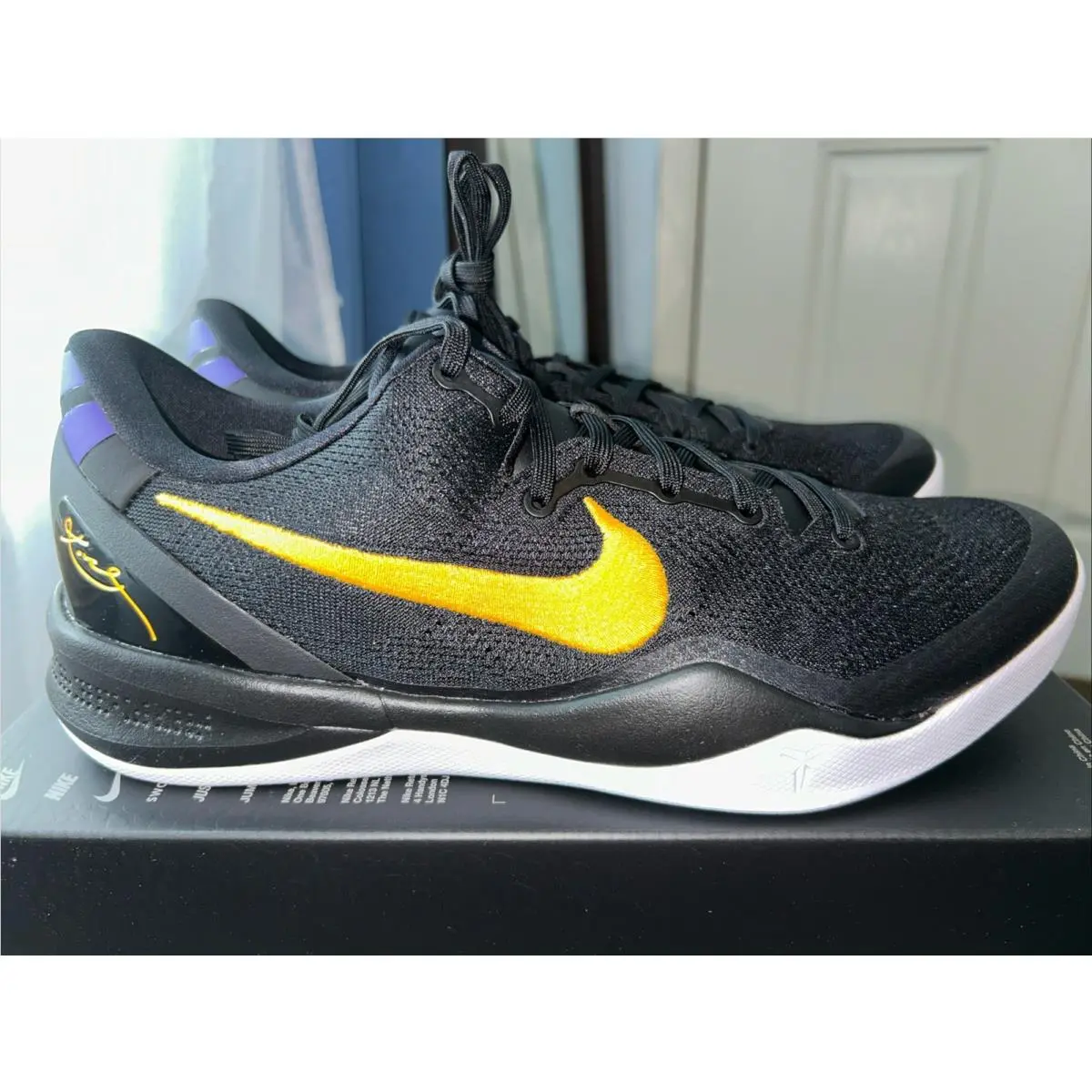 Nike Kobe V111 Protro Lakers Away Black HF9550-001 Men`s Size 11.5