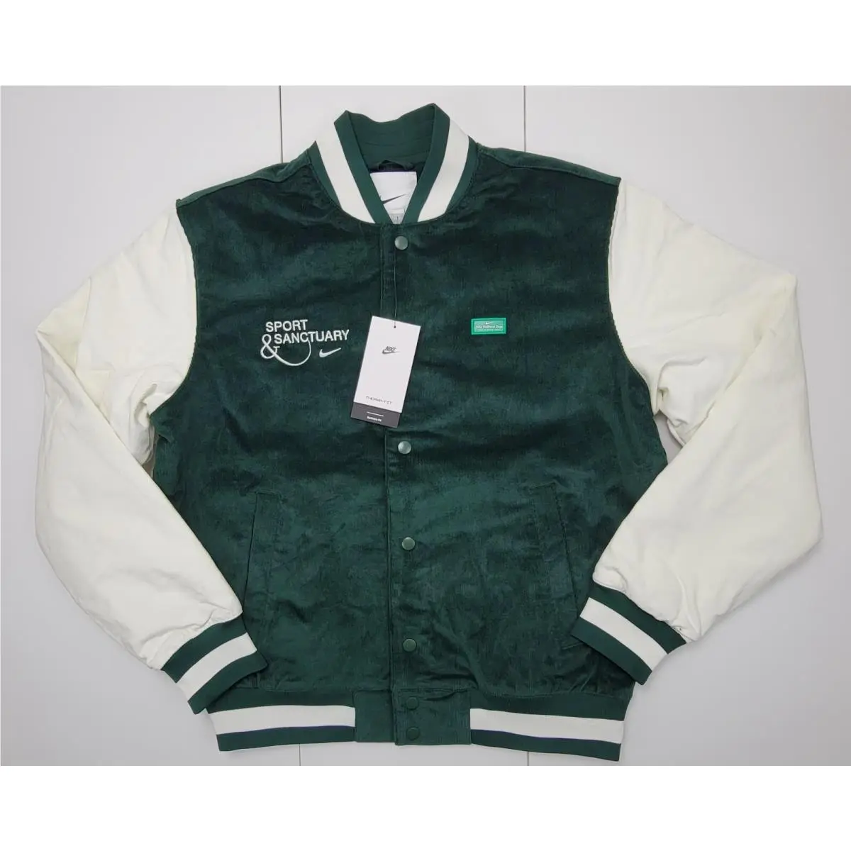 Nike Sport Sanctuary Corduroy Jacket Men`s Size Medium Green FB9972-397