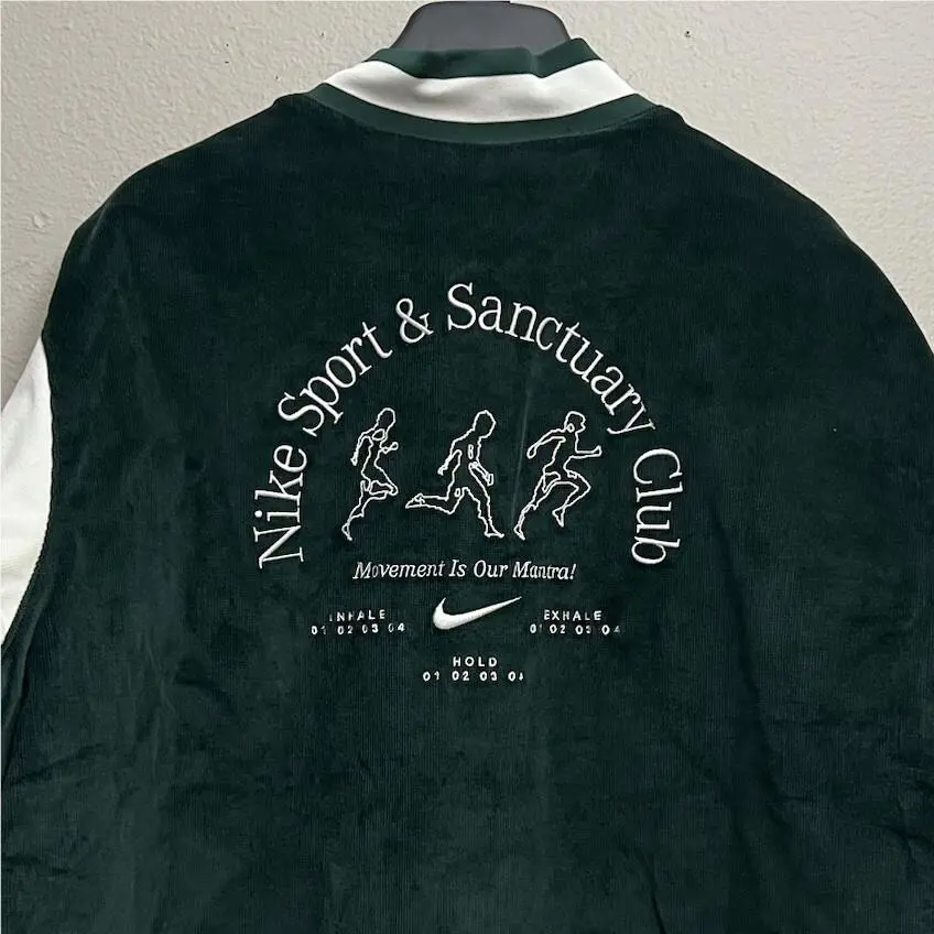 Nike clothing - Nike Sports & Sanctuary Club Bomber Jacket - FB9972-397 - Pro Green (UPC: 196604784412) 5