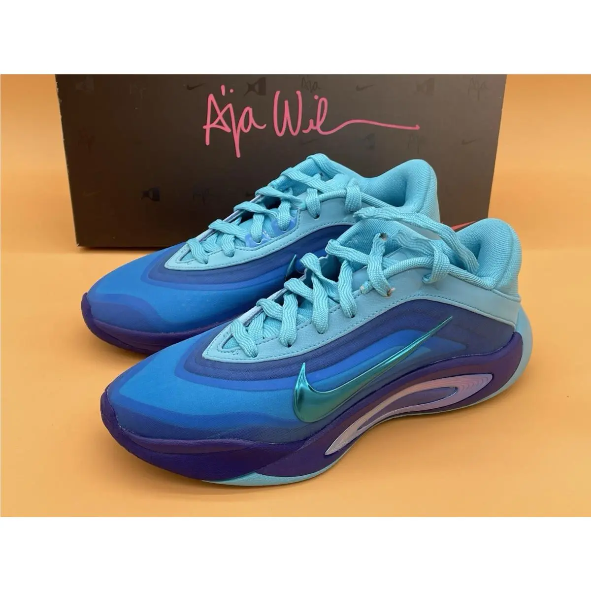 Sz 6 Nike Women A’ja Wilson A’one Basketball Shoes Blue Fury / Radiant Blue