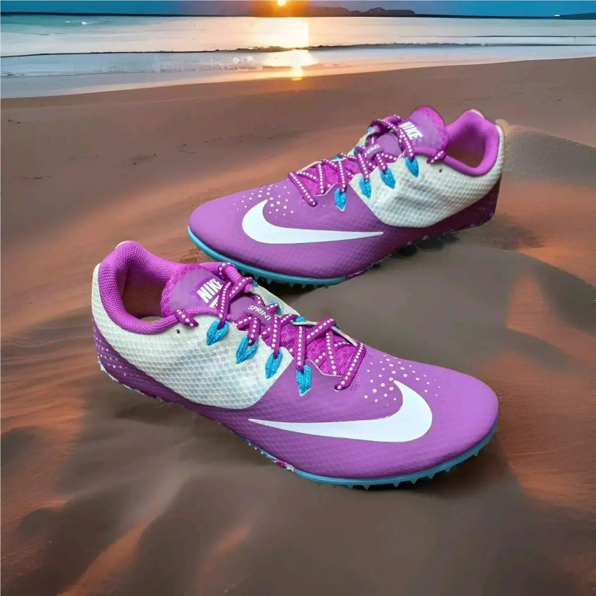 Nike Zoom Rival S 8 Track Running Spikes Womens 11 Hyper Violet Gamma Blue