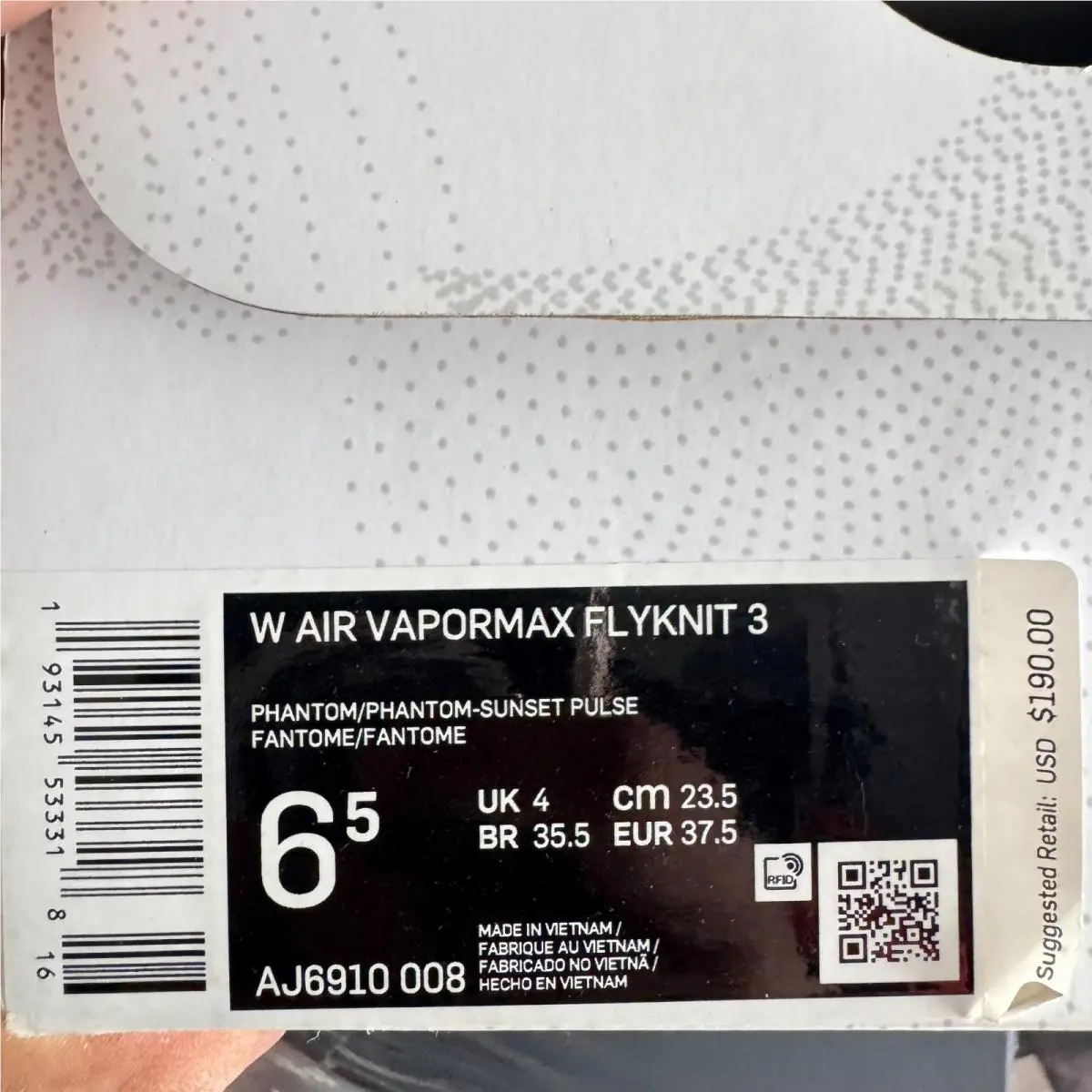 Nike shoes - Nike Air Vapormax Flyknit 3 - AJ6910-008 - Pink 5