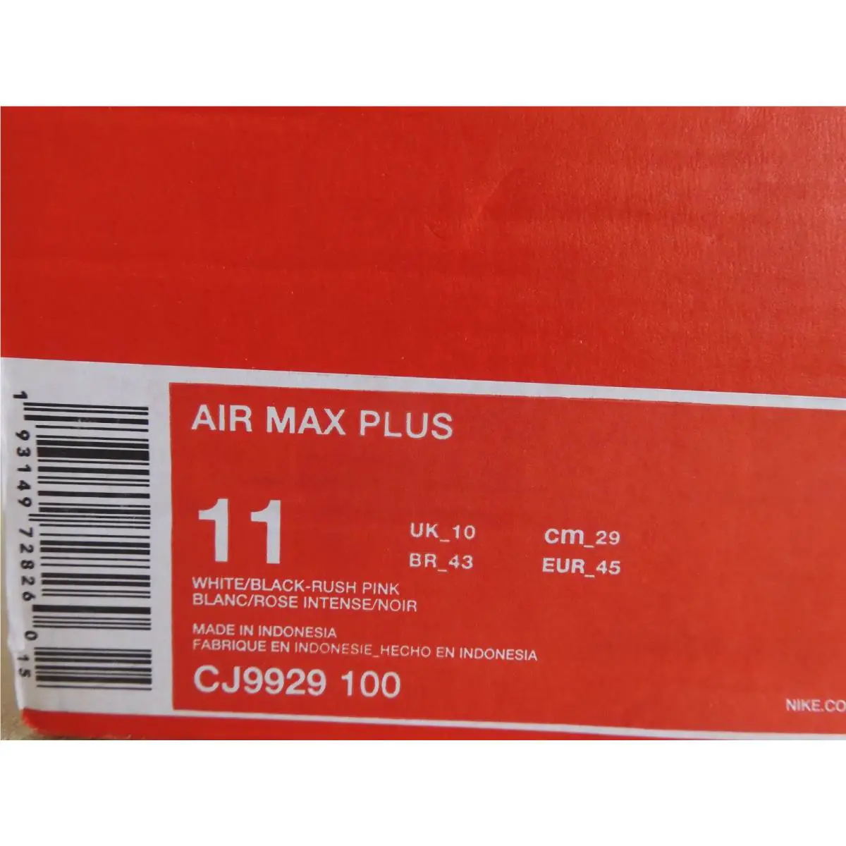 Nike shoes - Nike Air Max Plus - Air Max Plus - CJ9929-100 - White (UPC: 193149728284) 3