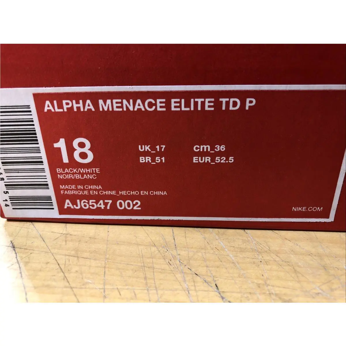 Nike shoes - Nike Alpha Menace - Alpha Menace - AJ6547-002 - Black (UPC: 191885353685) 2