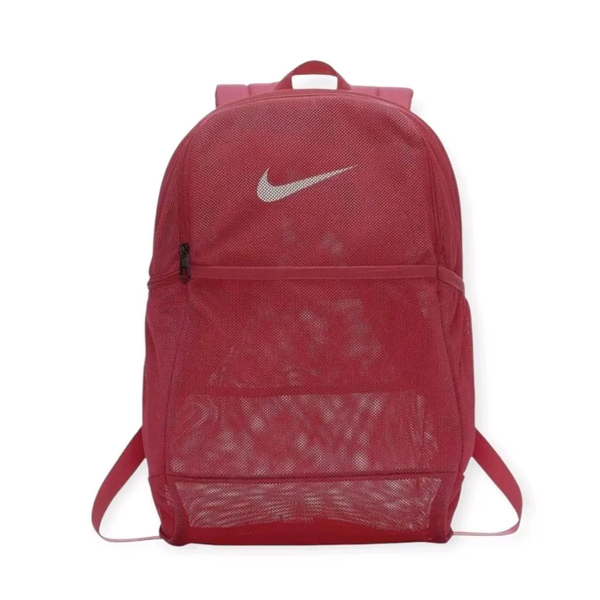 Nike Brasilia Mesh Training Backpack 26L School Bag Rush Pink BA6050-666 - Pink, Handle/Strap: Pink, Hardware: Black